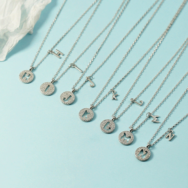 Women's Letter For Diamond Inlaid Clavicle Chain Trendy Necklaces