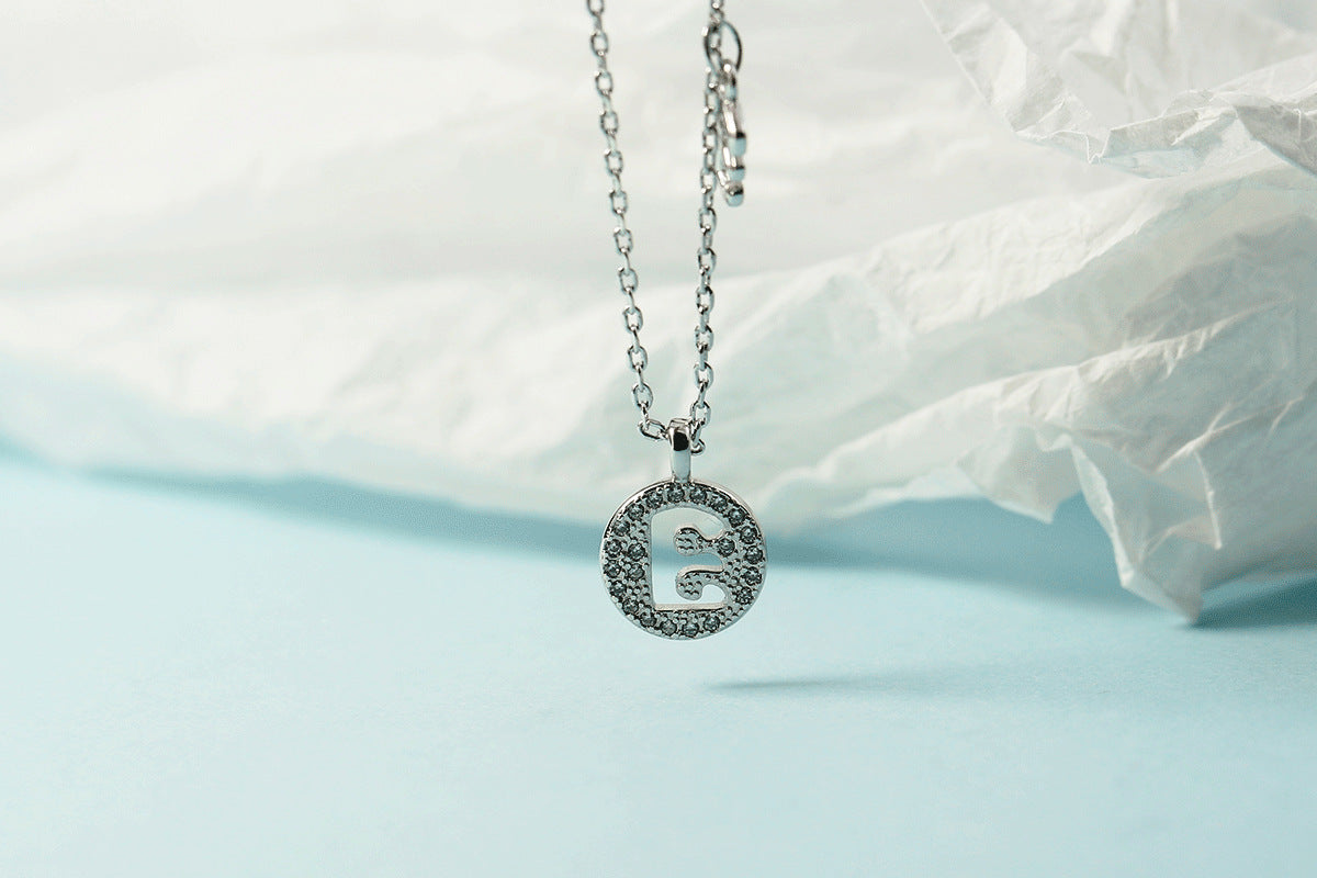 Women's Letter For Diamond Inlaid Clavicle Chain Trendy Necklaces
