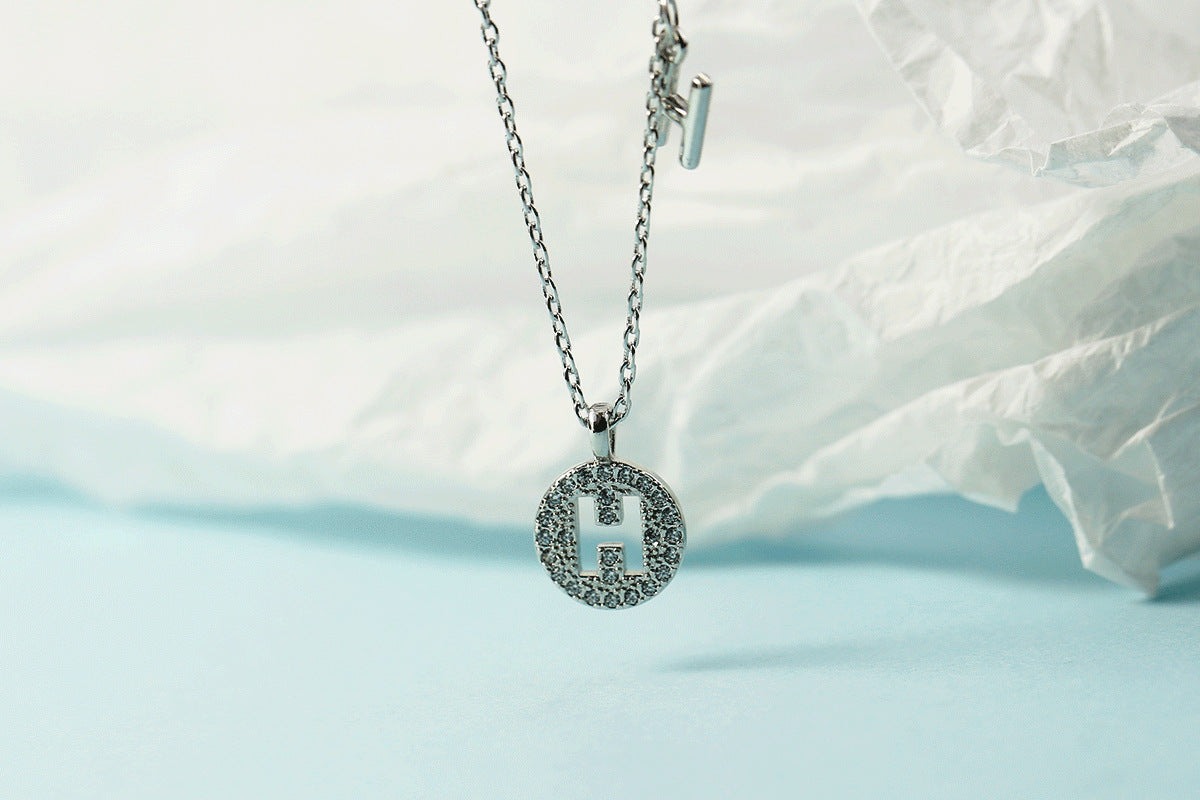 Women's Letter For Diamond Inlaid Clavicle Chain Trendy Necklaces