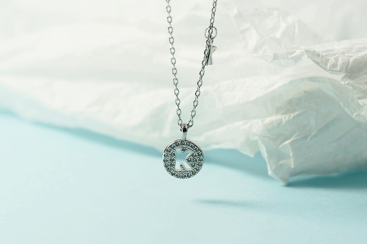 Women's Letter For Diamond Inlaid Clavicle Chain Trendy Necklaces