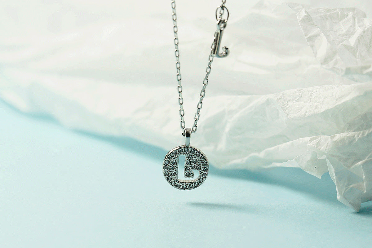 Women's Letter For Diamond Inlaid Clavicle Chain Trendy Necklaces