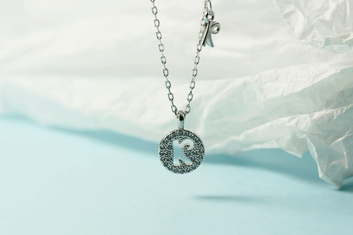 Women's Letter For Diamond Inlaid Clavicle Chain Trendy Necklaces