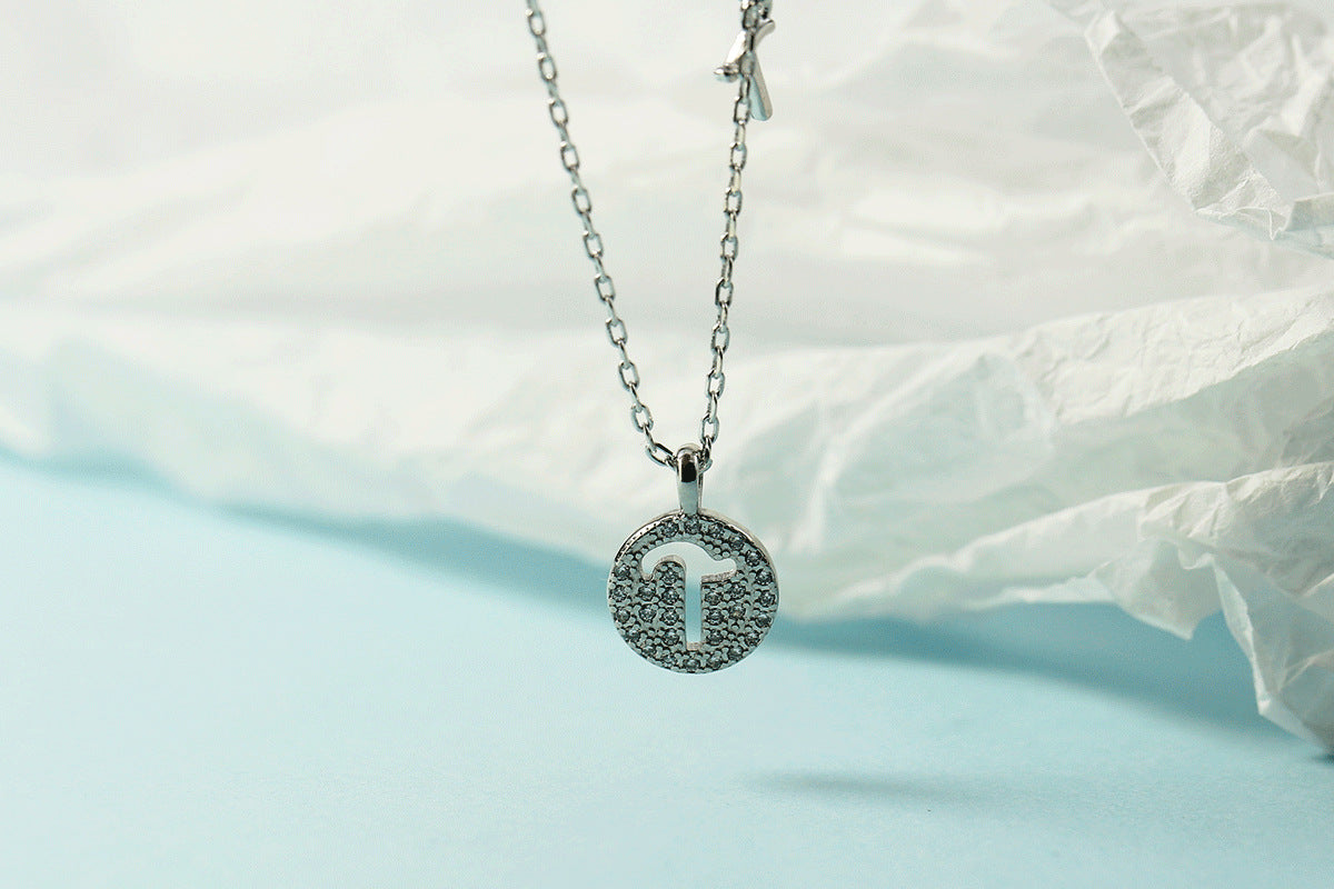 Women's Letter For Diamond Inlaid Clavicle Chain Trendy Necklaces