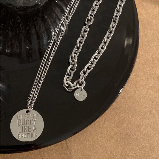 Women's & Men's Design Steel Twin Sweater Hip Hop Necklaces