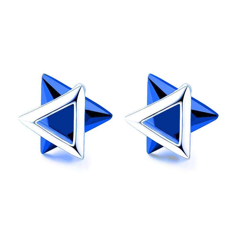 Triangle Ear Cold Wind White Gold Earrings