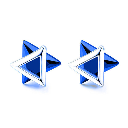 Triangle Ear Cold Wind White Gold Earrings