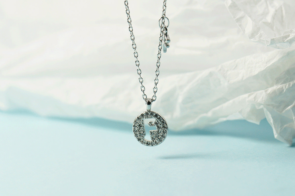 Women's Letter For Diamond Inlaid Clavicle Chain Trendy Necklaces