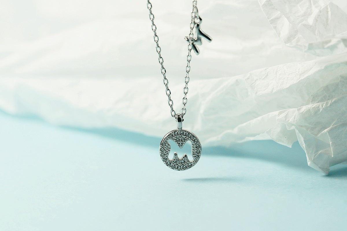 Women's Letter For Diamond Inlaid Clavicle Chain Trendy Necklaces