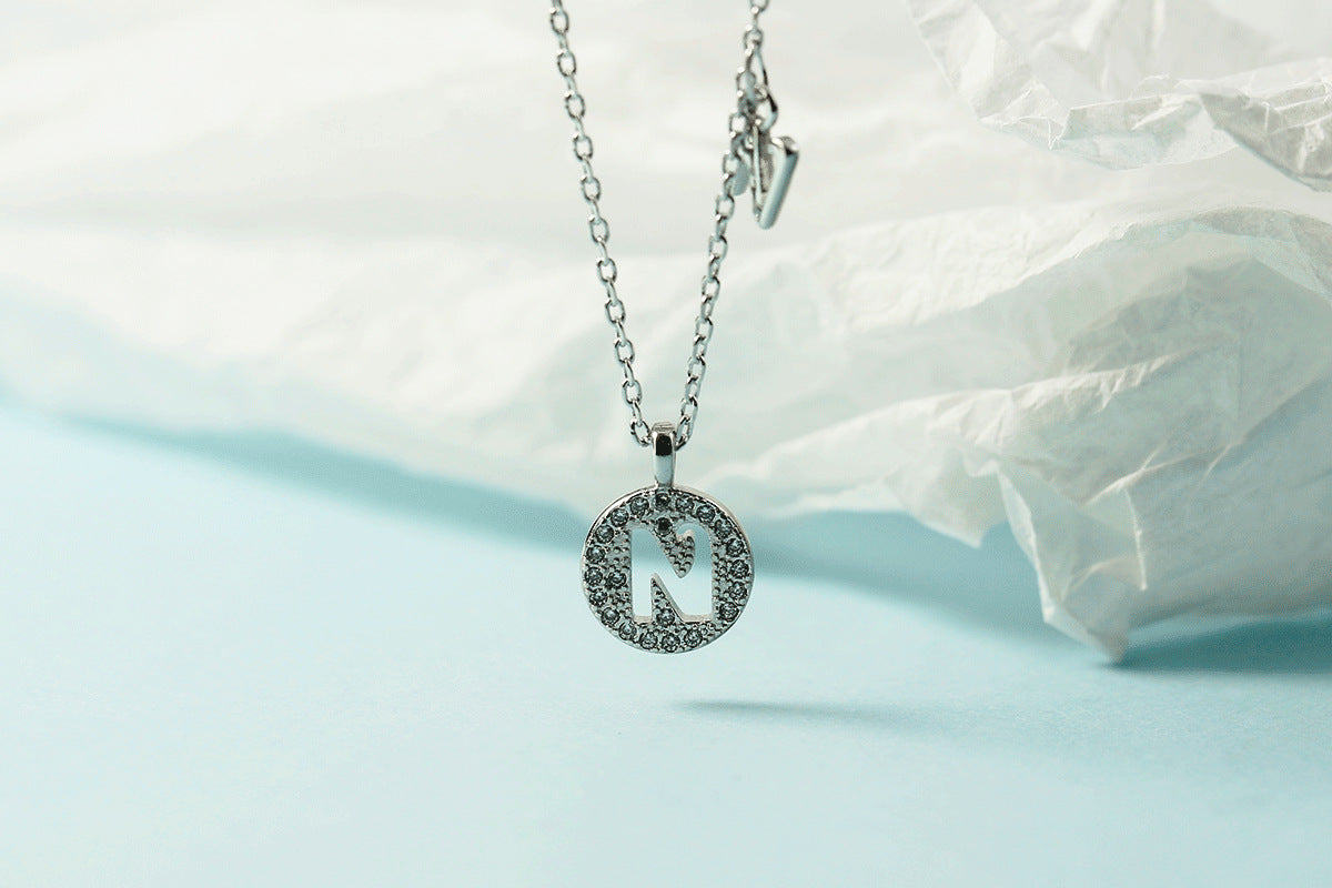 Women's Letter For Diamond Inlaid Clavicle Chain Trendy Necklaces