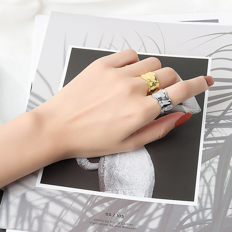 Women's Personalized Minority Metal Irregular Design Personality Hipster Open Rings
