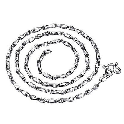 Women's & Men's & Ingot Chain Sier Couple And Domineering Necklaces