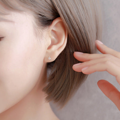 Triangle Ear Cold Wind White Gold Earrings