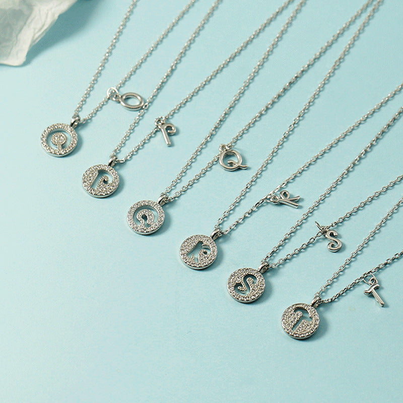 Women's Letter For Diamond Inlaid Clavicle Chain Trendy Necklaces