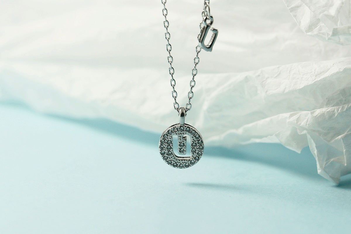 Women's Letter For Diamond Inlaid Clavicle Chain Trendy Necklaces