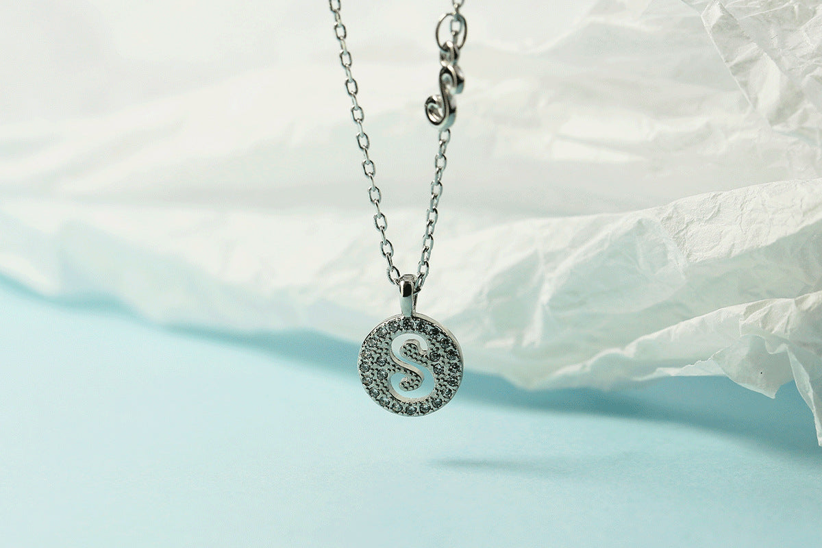 Women's Letter For Diamond Inlaid Clavicle Chain Trendy Necklaces