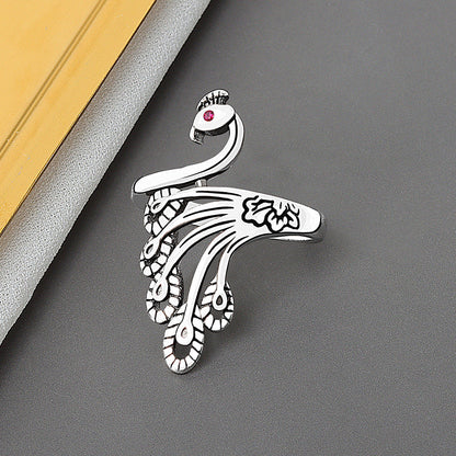 Female Wool Crochet With Thread Artifact Rings