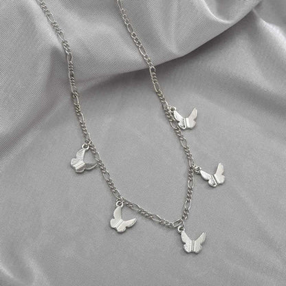 Women's Alloy Butterfly Pendant Retro Simple Clavicle Chain Necklaces