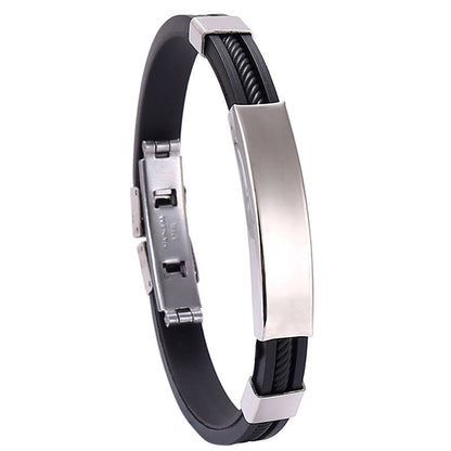 Men's Engraved Titanium Steel Silicone Stainless Bracelets