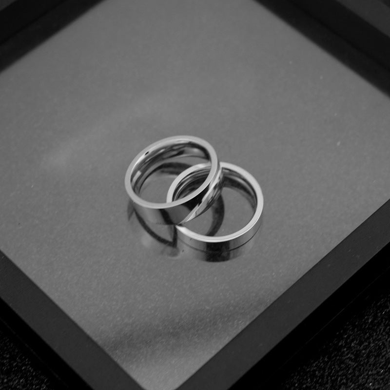 Women's & Men's & Stainless Steel Glossy Classic And Couple Rings