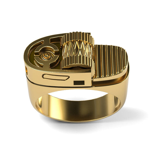 Creative Lighter Shape Punk Style Gold Rings