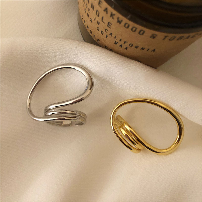 Women's Design Trendy Irregular Exaggerated Large Circle Twisted Rings