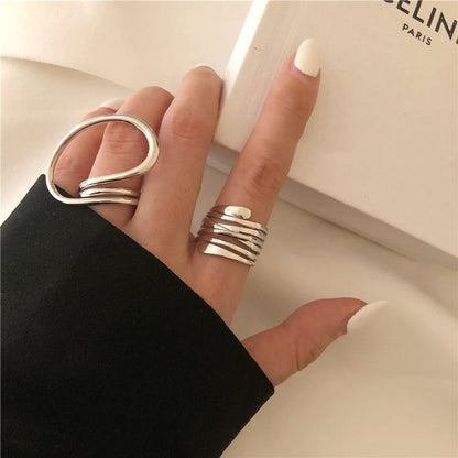 Women's Design Trendy Irregular Exaggerated Large Circle Twisted Rings