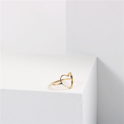 Gold-plated Hollow Heart Love Index Finger Rings