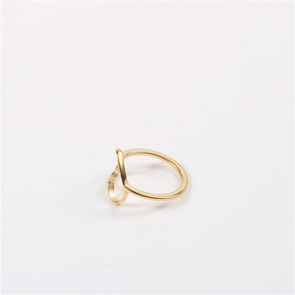 Gold-plated Hollow Heart Love Index Finger Rings