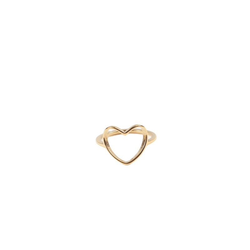Gold-plated Hollow Heart Love Index Finger Rings