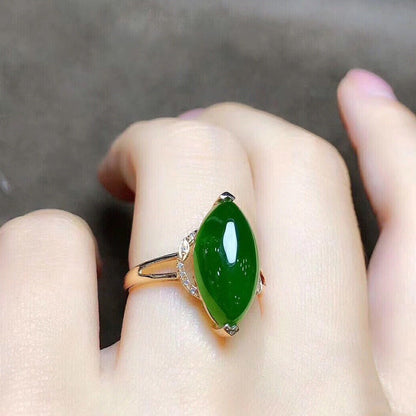 Green Chalcedony Temperament Open Female Plated Rings