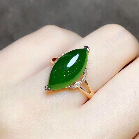 Green Chalcedony Temperament Open Female Plated Rings