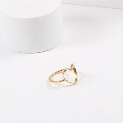 Gold-plated Hollow Heart Love Index Finger Rings