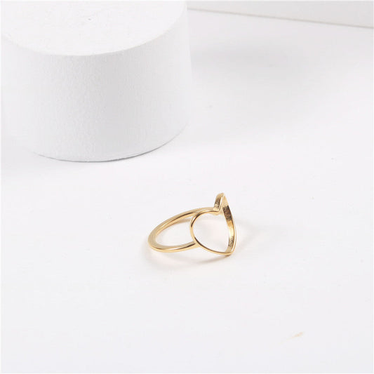 Gold-plated Hollow Heart Love Index Finger Rings