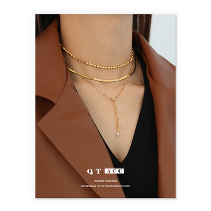 Women's Color Retention Brass Electroplated Real Simple Necklaces