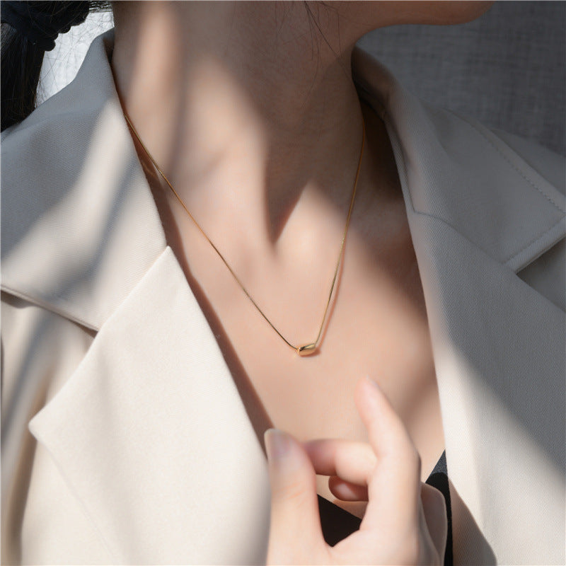 Female Style Fashion Twisted Square Snake Bones Chain Temperament Necklaces