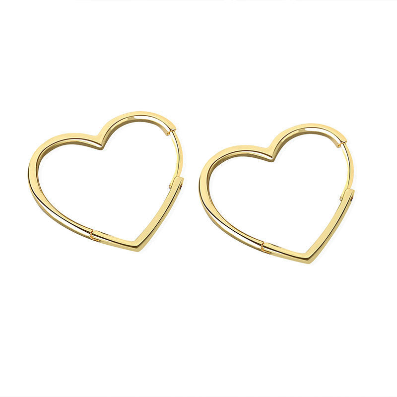 Women's Ear Clip Korean Fresh Heart Glossy Earrings