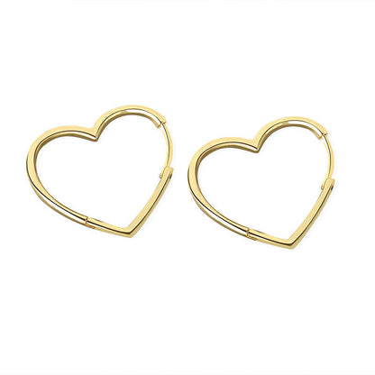 Women's Ear Clip Korean Fresh Heart Glossy Earrings