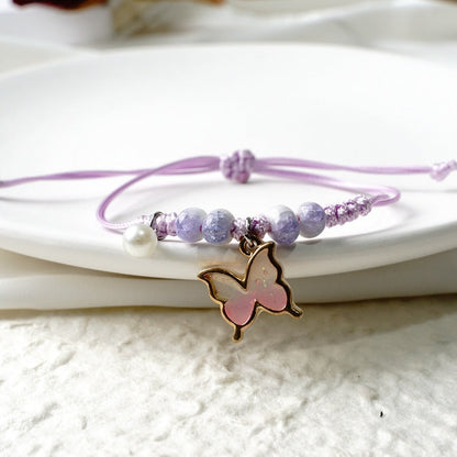 Women's Simple Mori Style Pansy Chic Ceramic Pendant Fashion Bracelets