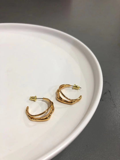 Simple And Cool Metallic Fashion Personality Earrings