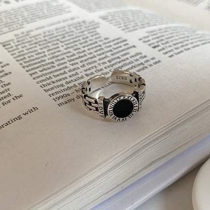 Hollow Index Finger Version Black Circle Rings