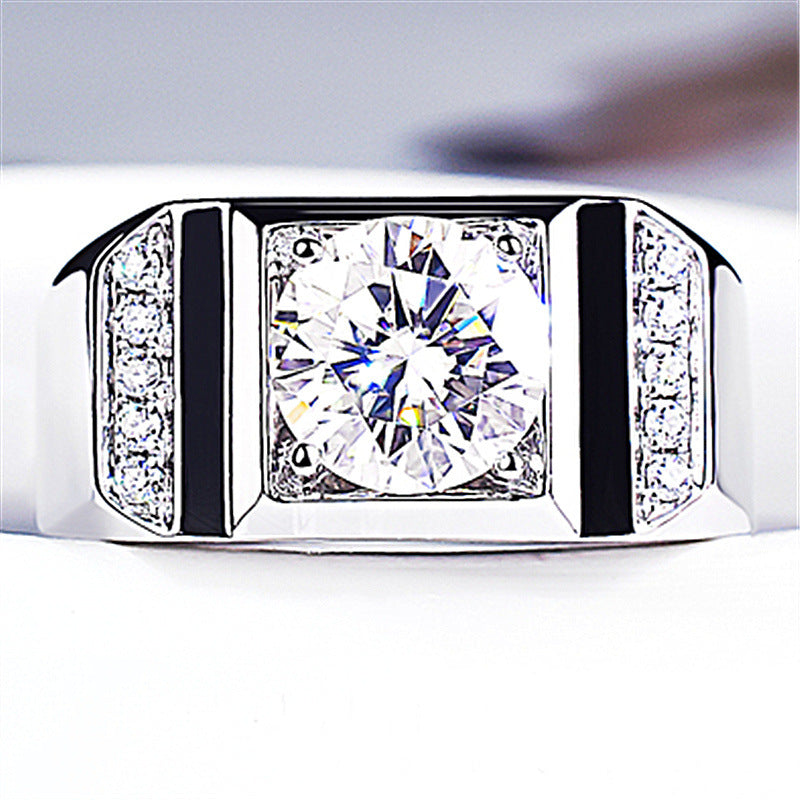 Opening Business Domineering Imitation Moissanite Rhinestone Rings
