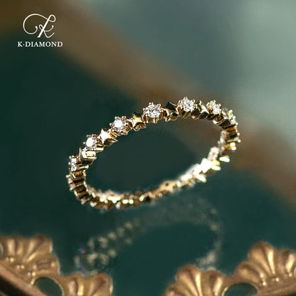 Sterling Sier Gold-plated Female Inlaid Zirconium Diamond Ultra Fine Rings