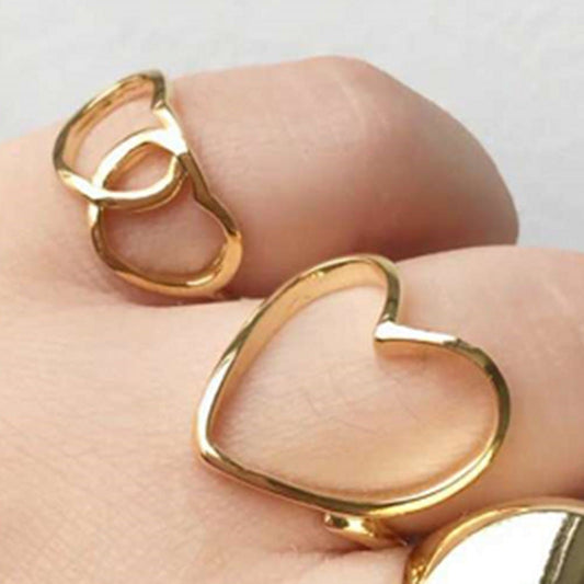 Gold-plated Hollow Heart Love Index Finger Rings