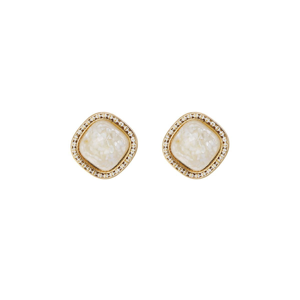 Women's Simple White Shell Fragment Geometric Artistic Earrings
