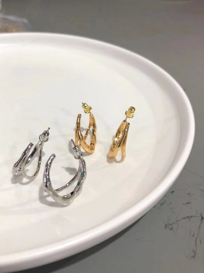 Simple And Cool Metallic Fashion Personality Earrings