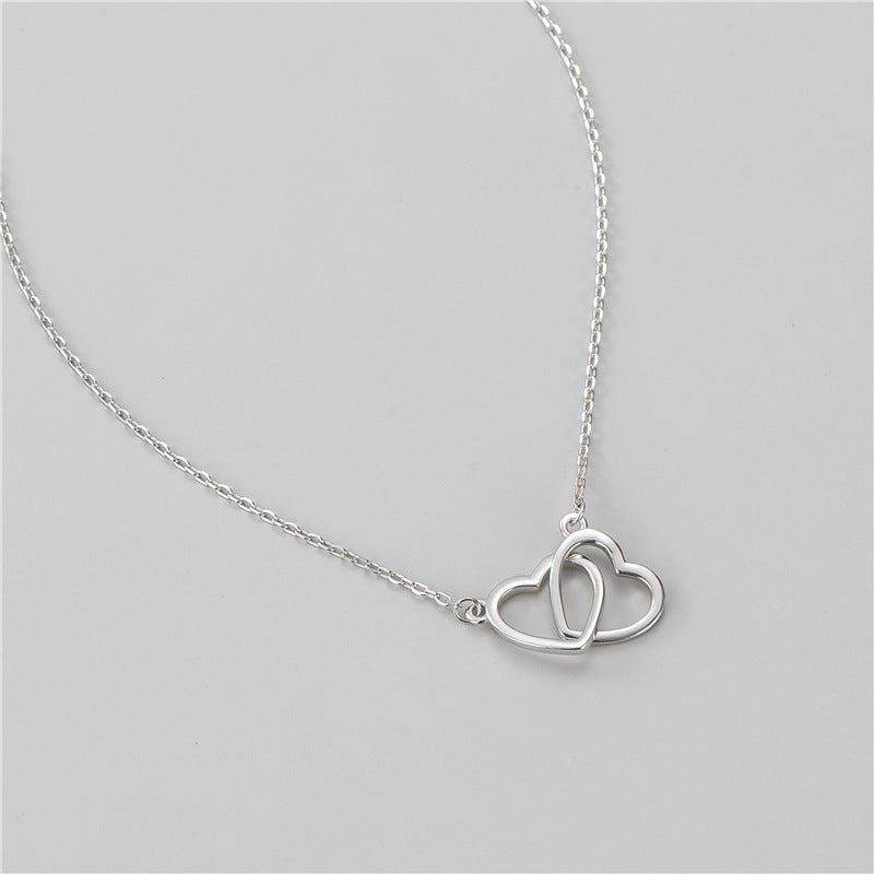 Sier Simple Love Buckle Female Korean Classic Necklaces
