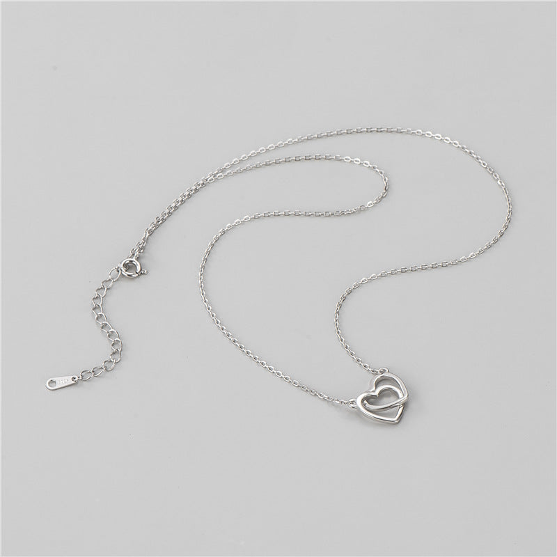 Sier Simple Love Buckle Female Korean Classic Necklaces