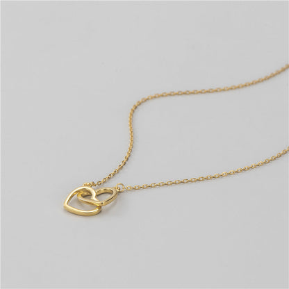 Sier Simple Love Buckle Female Korean Classic Necklaces