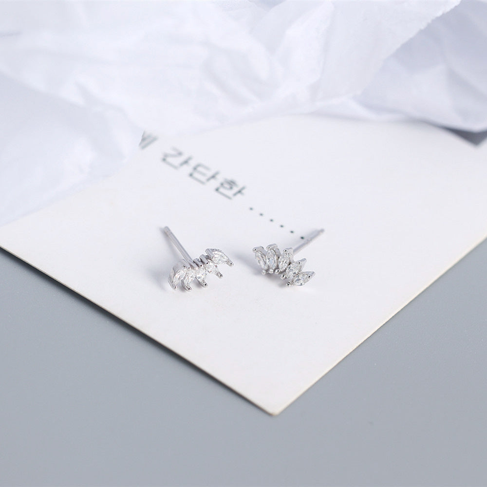 Sier Horse Eye Stone Versatile Zircon Earrings