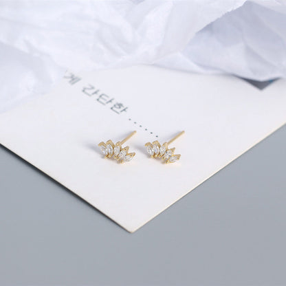 Sier Horse Eye Stone Versatile Zircon Earrings